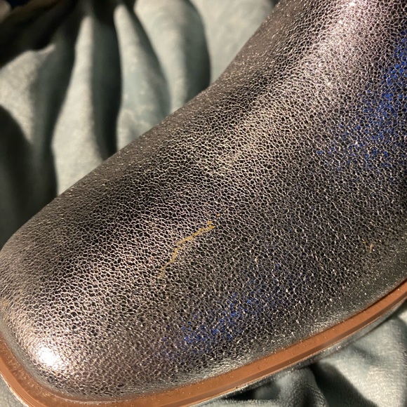 URBAN OUTFITTERS Silver Metallic AVA Square Toe Platform Chelsea Ankle Boots 7 - Picture 13 of 16